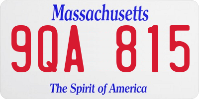 MA license plate 9QA815