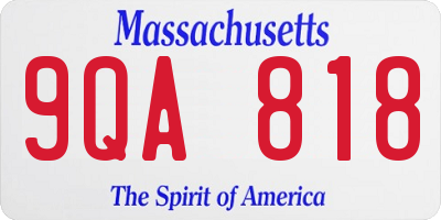 MA license plate 9QA818