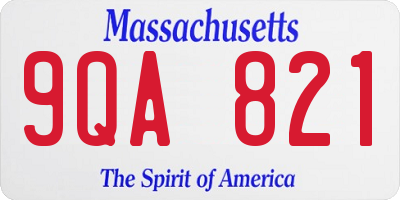 MA license plate 9QA821