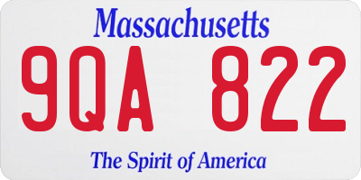 MA license plate 9QA822