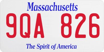 MA license plate 9QA826