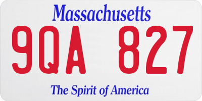 MA license plate 9QA827