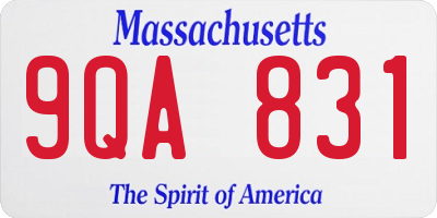 MA license plate 9QA831