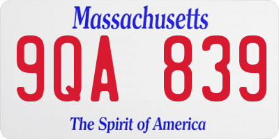 MA license plate 9QA839