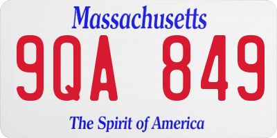 MA license plate 9QA849