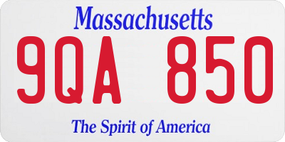 MA license plate 9QA850