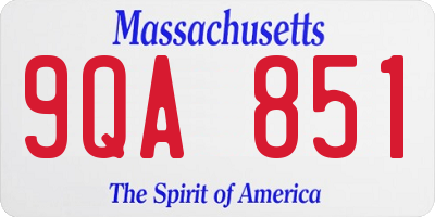MA license plate 9QA851