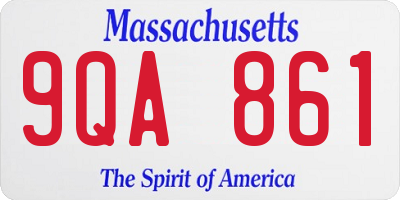 MA license plate 9QA861