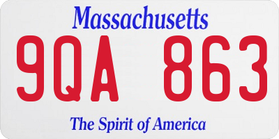 MA license plate 9QA863