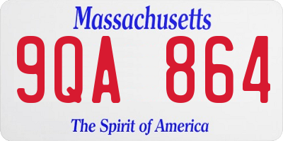 MA license plate 9QA864