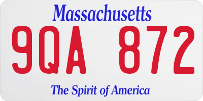MA license plate 9QA872