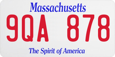 MA license plate 9QA878