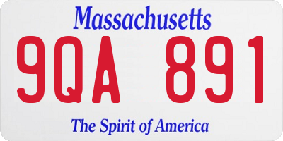 MA license plate 9QA891