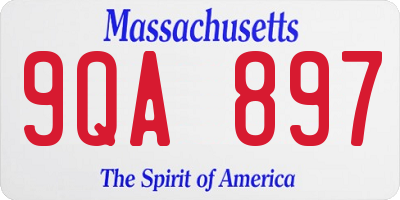 MA license plate 9QA897