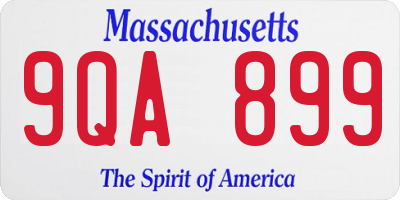 MA license plate 9QA899