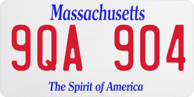 MA license plate 9QA904