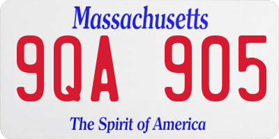 MA license plate 9QA905