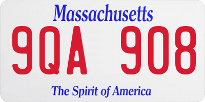 MA license plate 9QA908