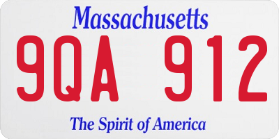 MA license plate 9QA912