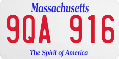 MA license plate 9QA916
