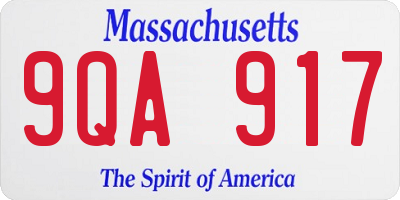 MA license plate 9QA917