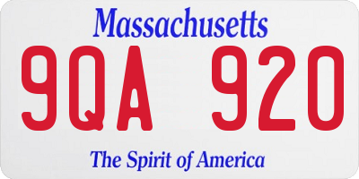 MA license plate 9QA920