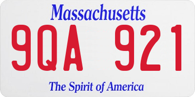MA license plate 9QA921
