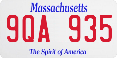 MA license plate 9QA935