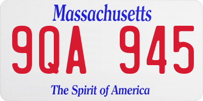 MA license plate 9QA945
