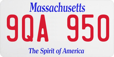 MA license plate 9QA950