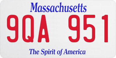 MA license plate 9QA951