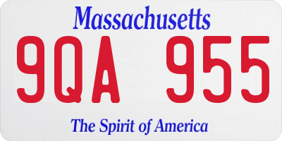 MA license plate 9QA955