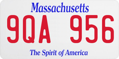 MA license plate 9QA956