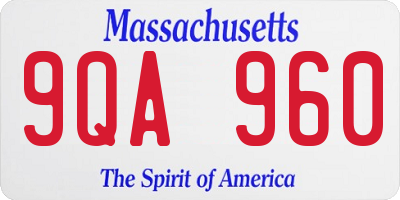 MA license plate 9QA960