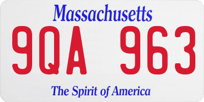 MA license plate 9QA963
