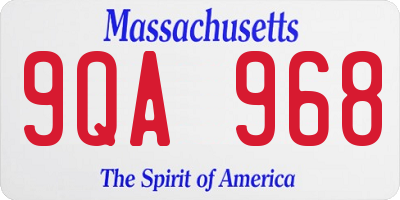 MA license plate 9QA968