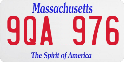MA license plate 9QA976
