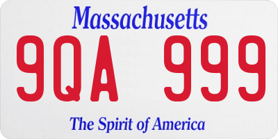 MA license plate 9QA999
