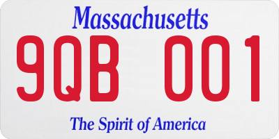 MA license plate 9QB001