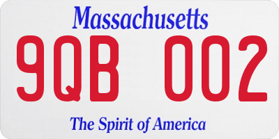MA license plate 9QB002