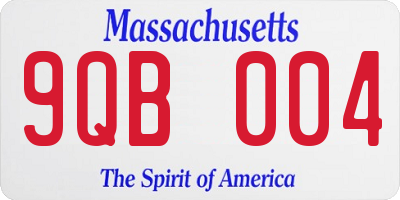 MA license plate 9QB004