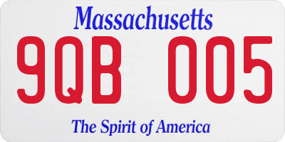 MA license plate 9QB005