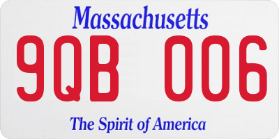MA license plate 9QB006