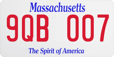 MA license plate 9QB007