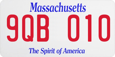 MA license plate 9QB010