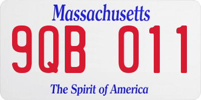 MA license plate 9QB011