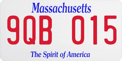 MA license plate 9QB015
