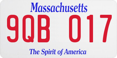 MA license plate 9QB017
