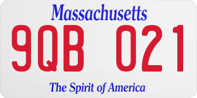 MA license plate 9QB021