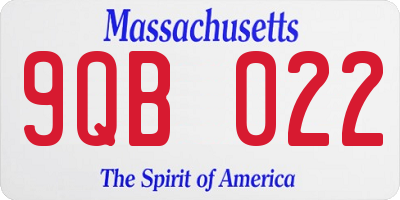 MA license plate 9QB022